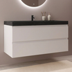 MONACO Bianco lucido - Lavabo nero - 100 cm