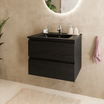 MARENZA 60 cm - Rovere Nero - Lavabo Nero