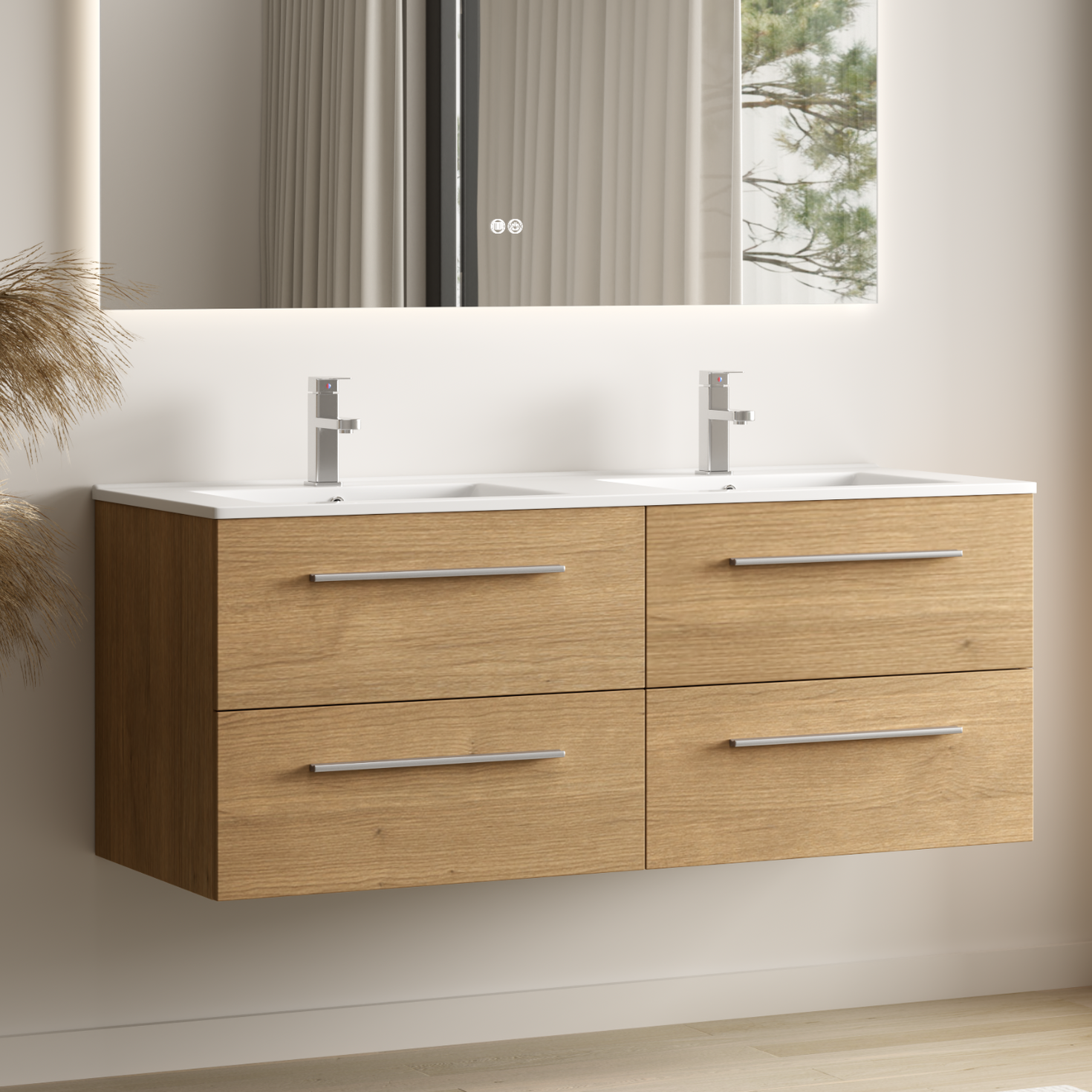 VALENO Rovere chiaro - Lavabo bianco - 120 cm