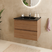 MARENZA Rovere caldo - Lavabo nero - 60cm