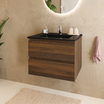 MARENZA Rovere Marrone - Lavabo Nero - 60 cm