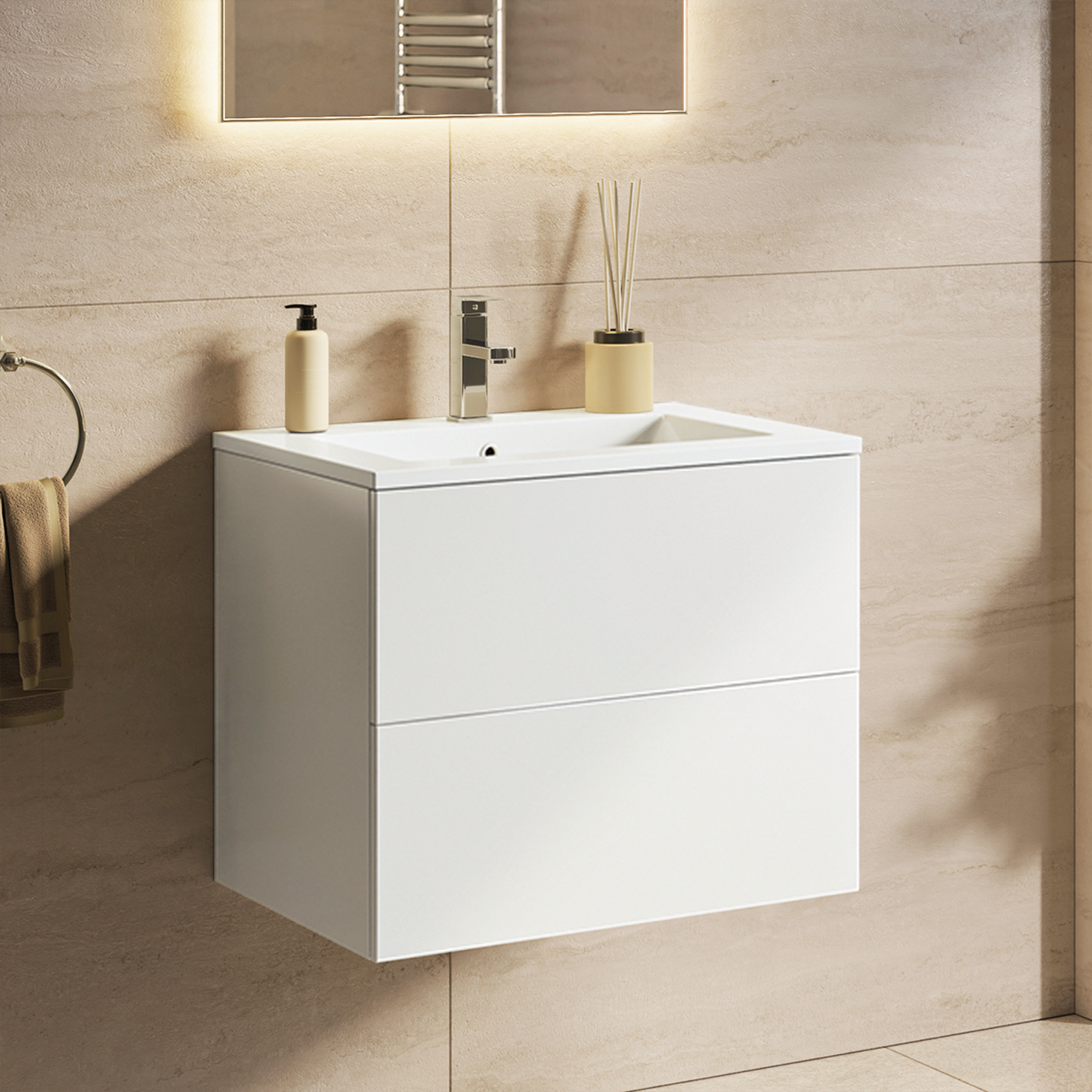 NINEO Bianco lucido - Lavabo bianco - 60 cm