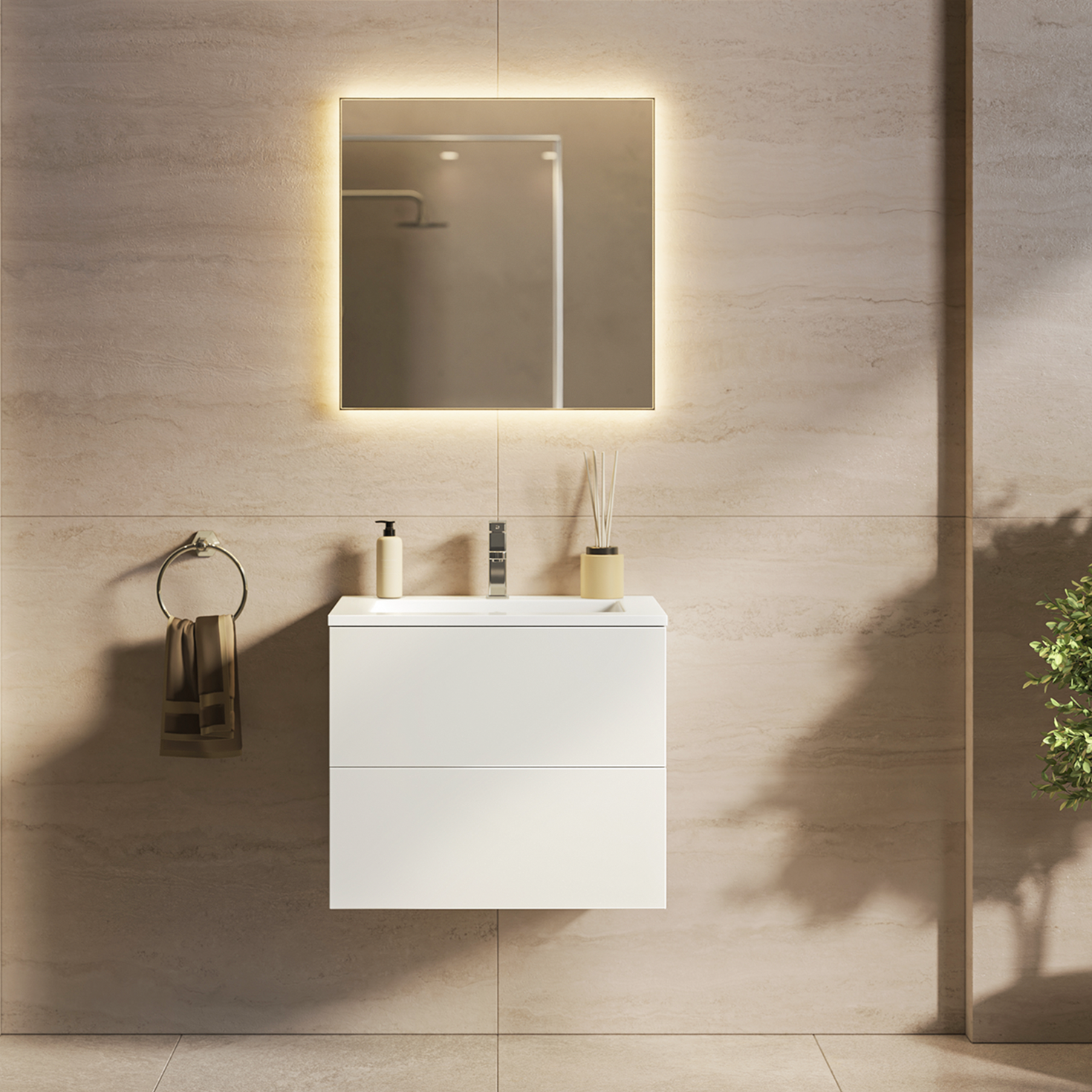 NINEO Bianco lucido - Lavabo bianco - 60 cm