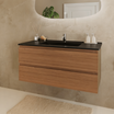 MARENZA Rovere caldo - Lavabo nero - 100cm