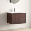 SOVINA Noce scanalato - Lavabo bianco - 60cm