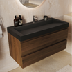 ZARIVO Rovere Marrone - Lavabo Nero - 100 cm