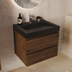 ZARIVO Rovere Marrone - Lavabo Nero - 60 cm
