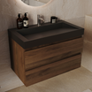 ZARIVO Rovere Marrone - Lavabo Nero - 80 cm
