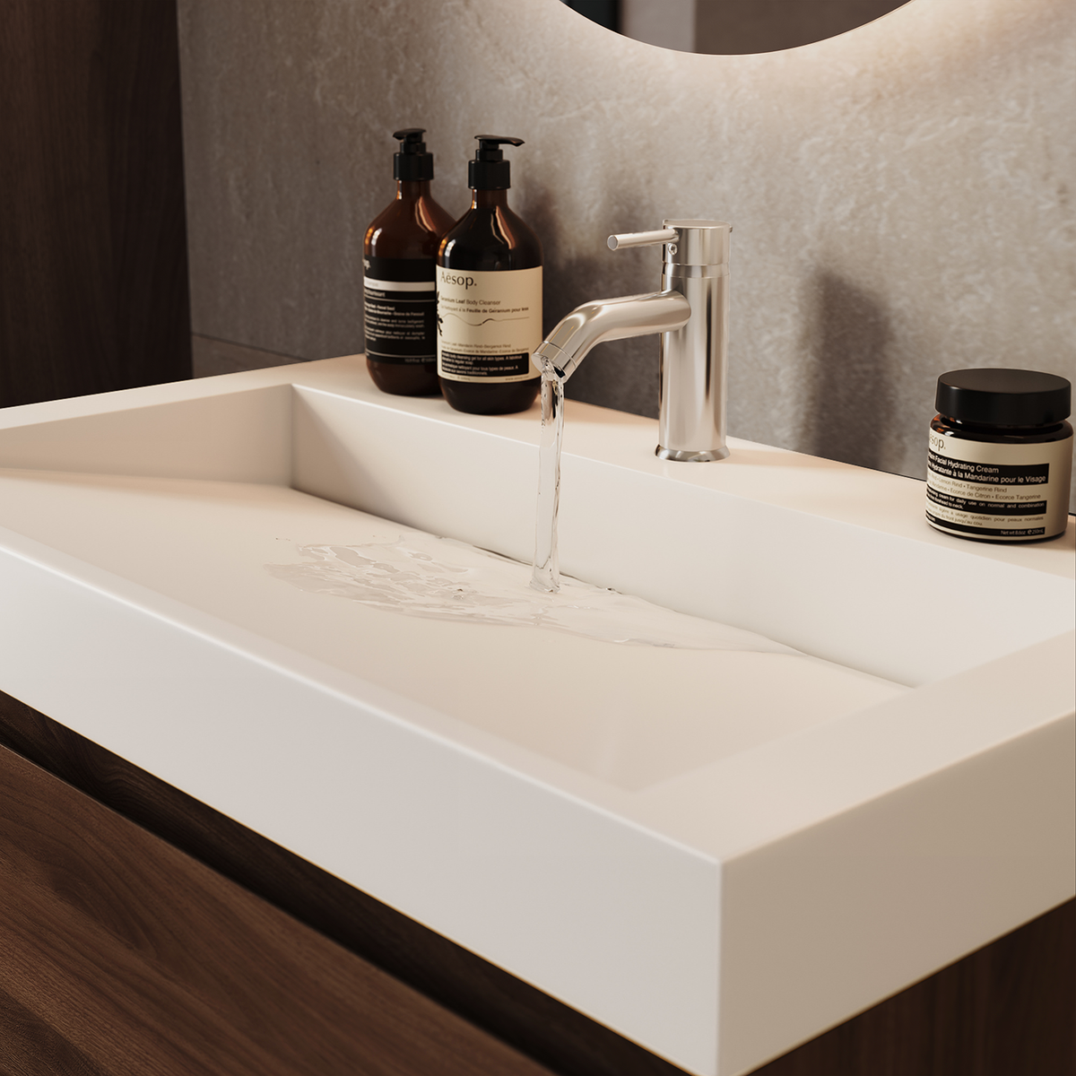 Set di Mobili da Bagno AZURO Rovere Marrone - Lavabo Bianco - Con Colonna - 80 cm
