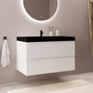MONACO Bianco lucido - Lavabo nero - 80 cm