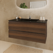 MARENZA Rovere Marrone - Lavabo Nero - 100 cm