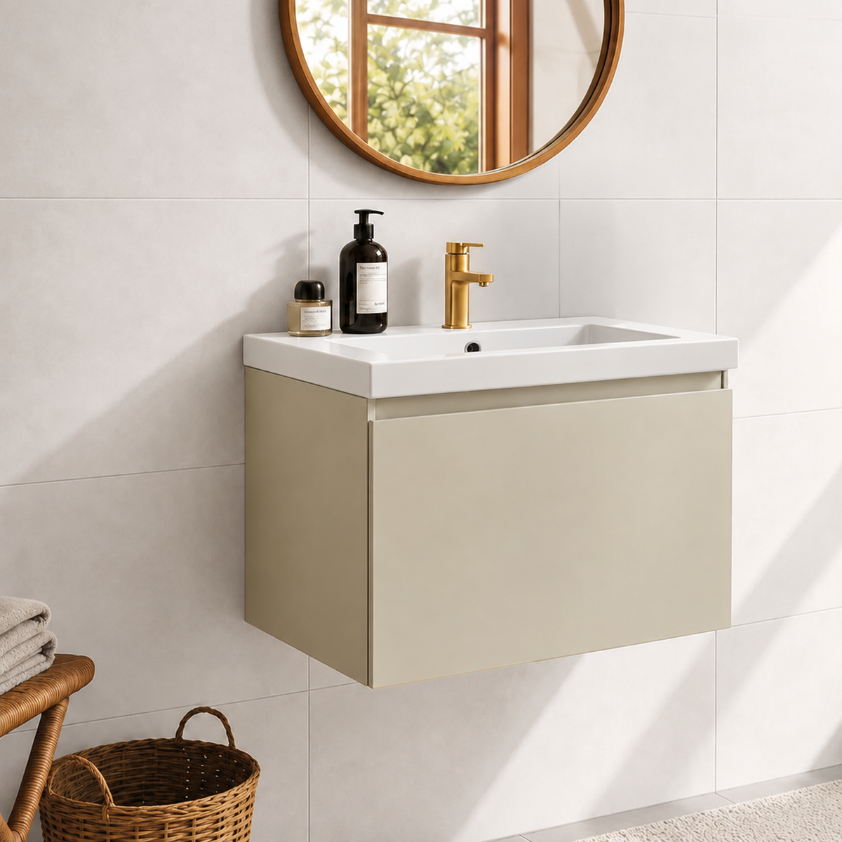 MODENA Greige - Lavabo bianco - 60cm