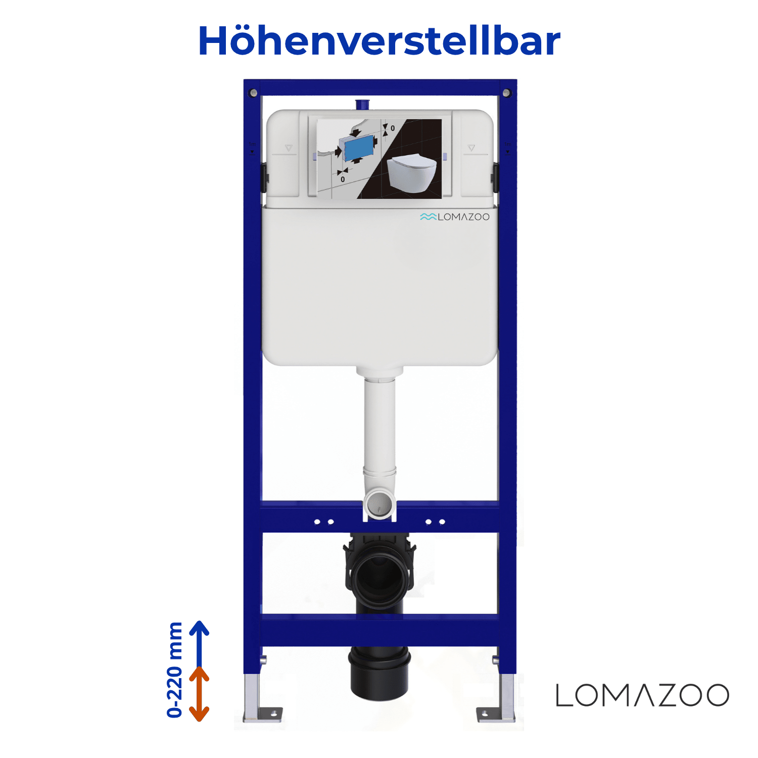 Hangtoilet met Inbouwreservoir - Vierkant Zwart - Drukplaat Rond Zwart - Linea - lomazoo.com
