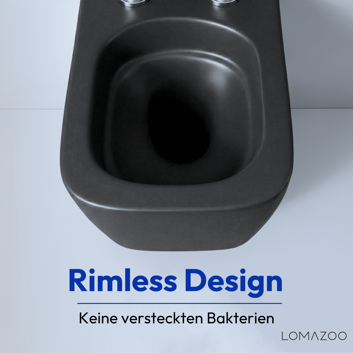 Hangtoilet met Inbouwreservoir - Vierkant Zwart - Drukplaat Rond Wit - Linea - lomazoo.com