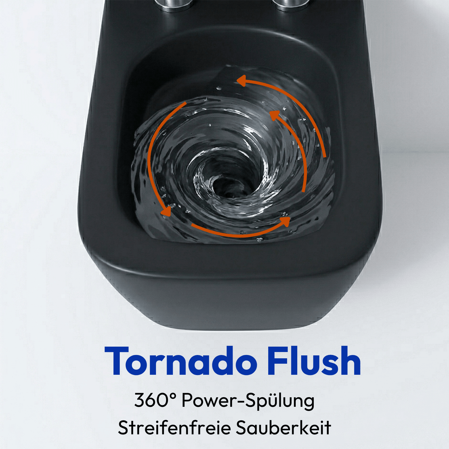 Hangtoilet met Inbouwreservoir - Vierkant Zwart - Drukplaat Rond Gunmetal - Linea - lomazoo.com