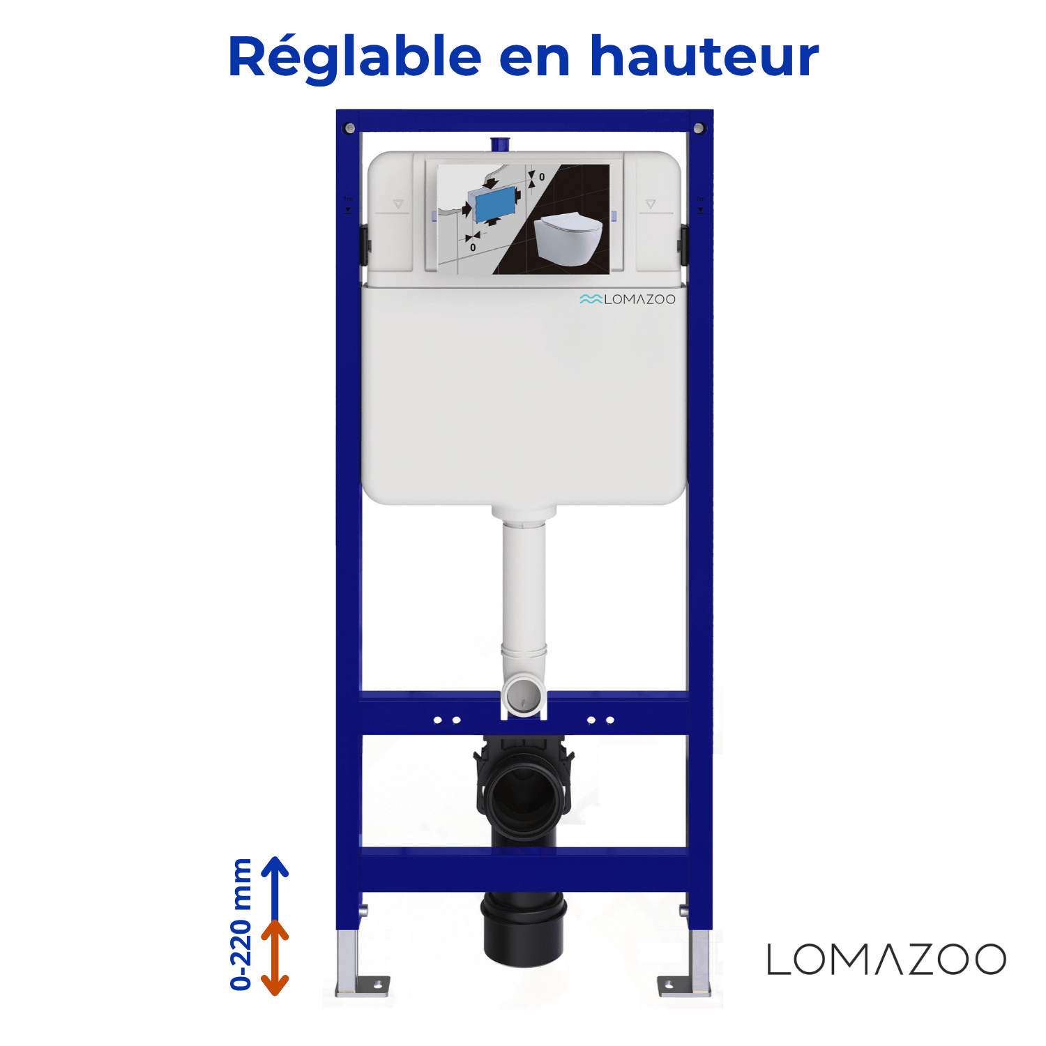 Hangtoilet met Inbouwreservoir - Rond Zwart - Drukplaat Vierkant Zwart - Linea - lomazoo.com