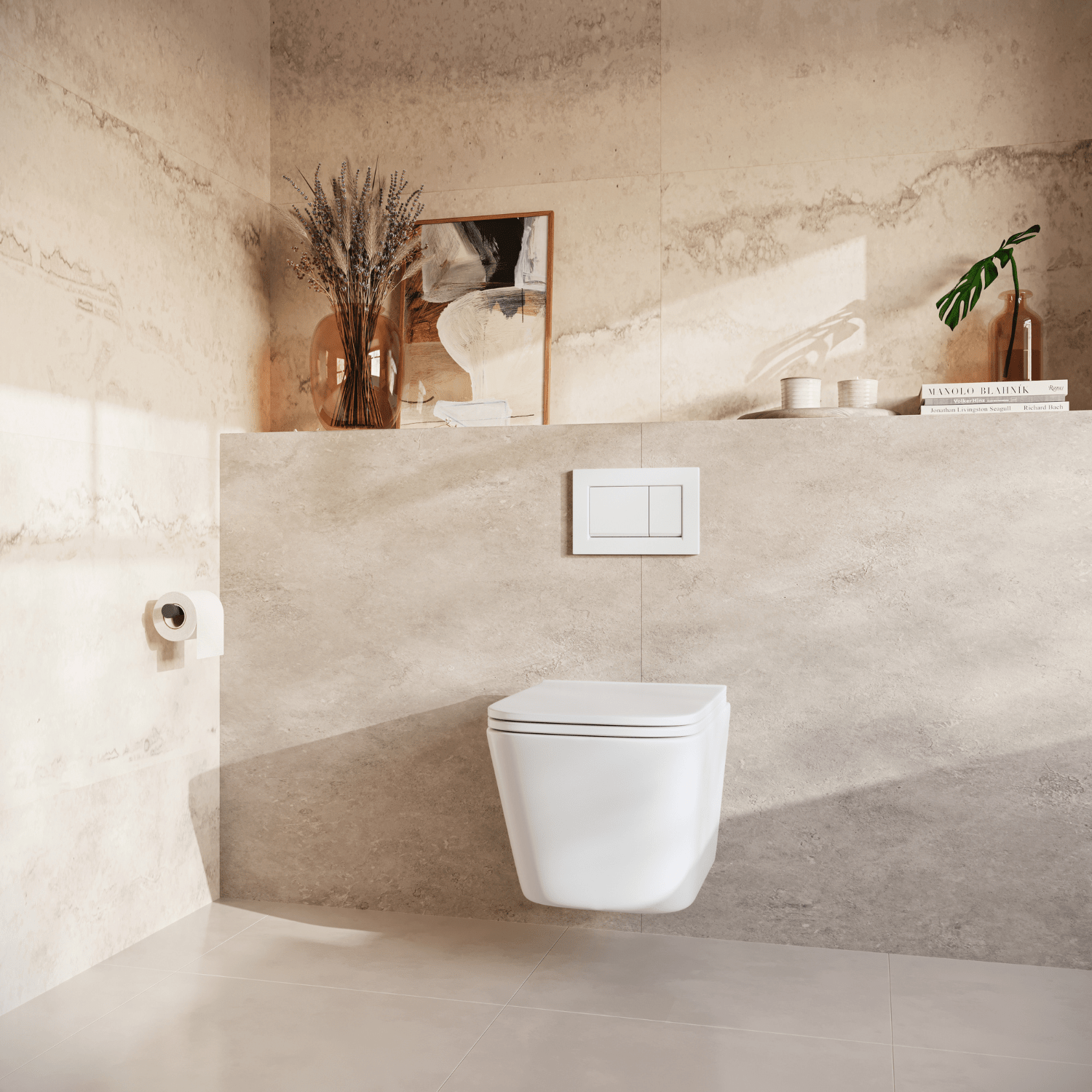 LINEA Hangend Toilet - Wit - Vierkant - lomazoo.com