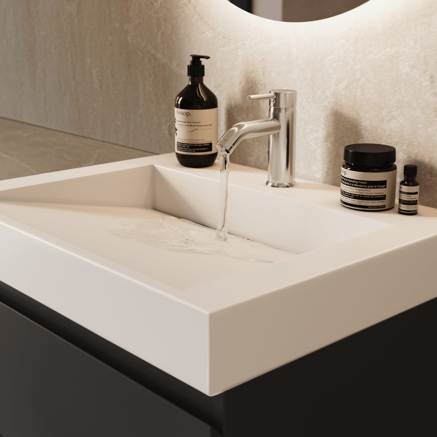 ZARIVO Mat Zwart - Wastafel Wit - 60cm - lomazoo.com