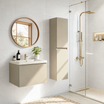 Set mobile bagno SORRENTO 60cm - Con colonna - Greige - Lavabo bianco