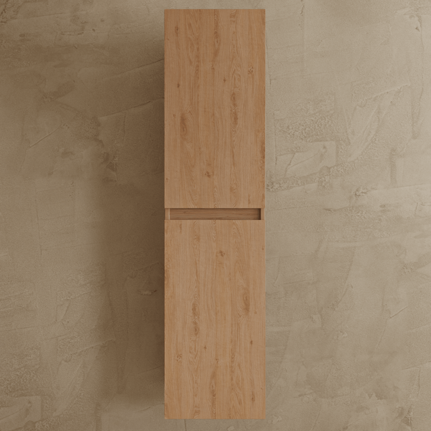 Badmeubelset VERONA 100 cm - Met Kolomkast - Licht Eiken - Wastafel Wit - lomazoo.com