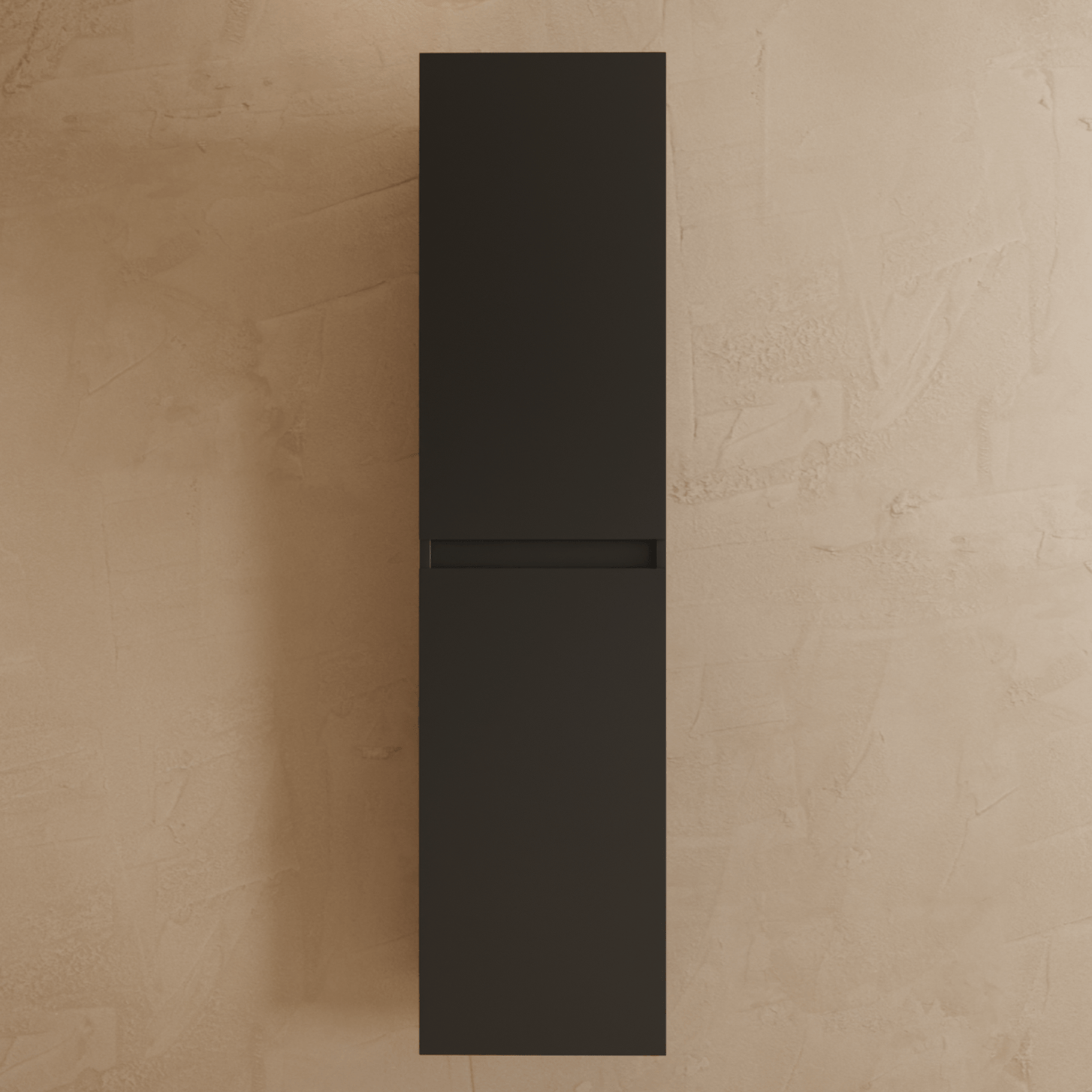 Badmeubelset VERONA 100 cm - Met Kolomkast - Mat Zwart - Wastafel Wit - lomazoo.com