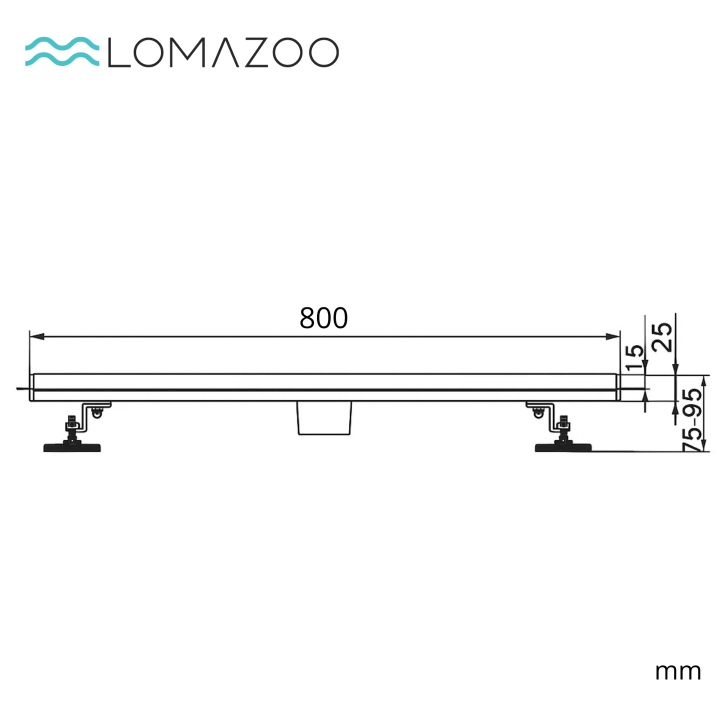 Douchegoot Cayma 80 cm - Goud - lomazoo.com