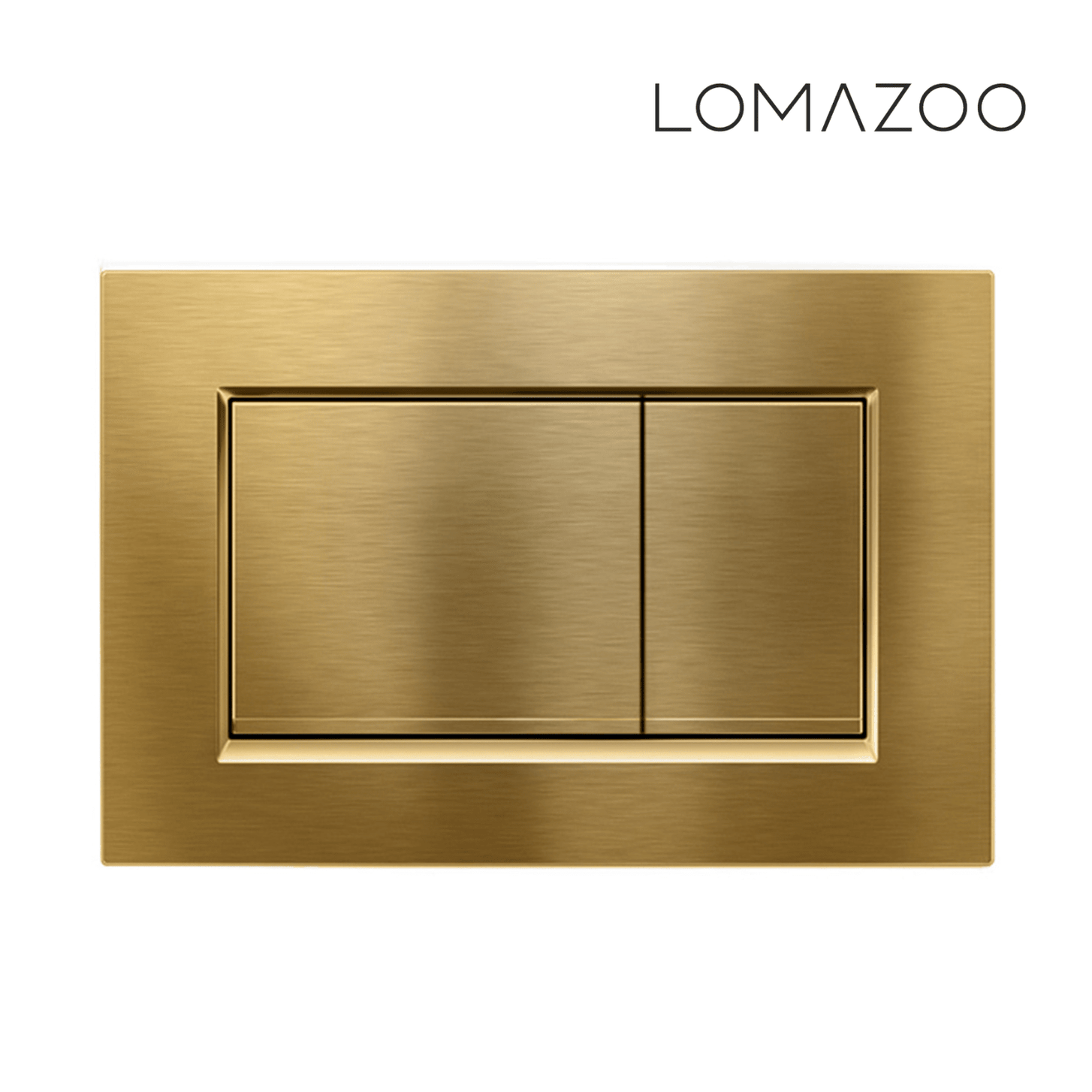 Hangtoilet met Inbouwreservoir - Rond Wit - Drukplaat Vierkant Goud - Linea - lomazoo.com