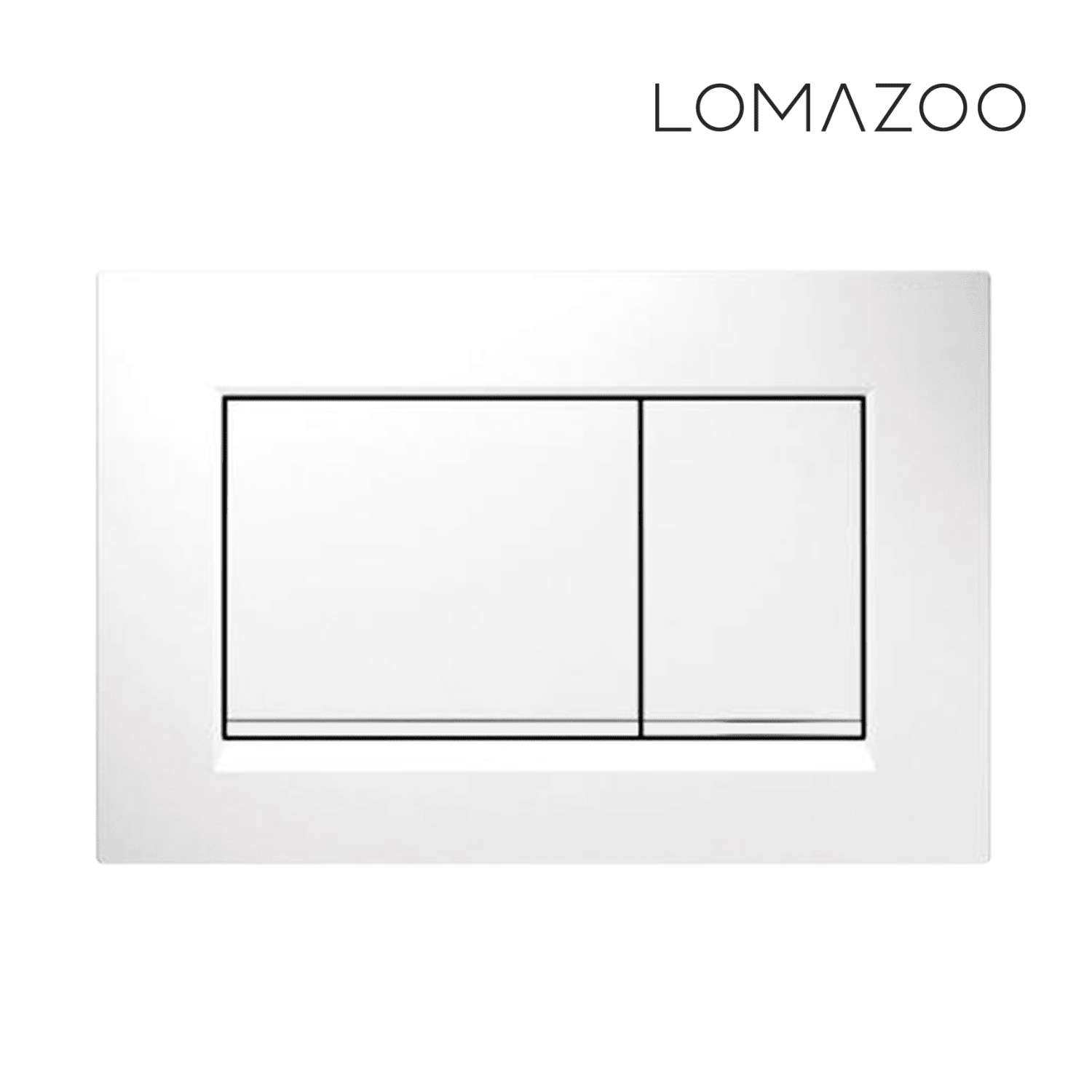 Hangtoilet met Inbouwreservoir - Rond Wit - Drukplaat Vierkant Wit - Linea - lomazoo.com