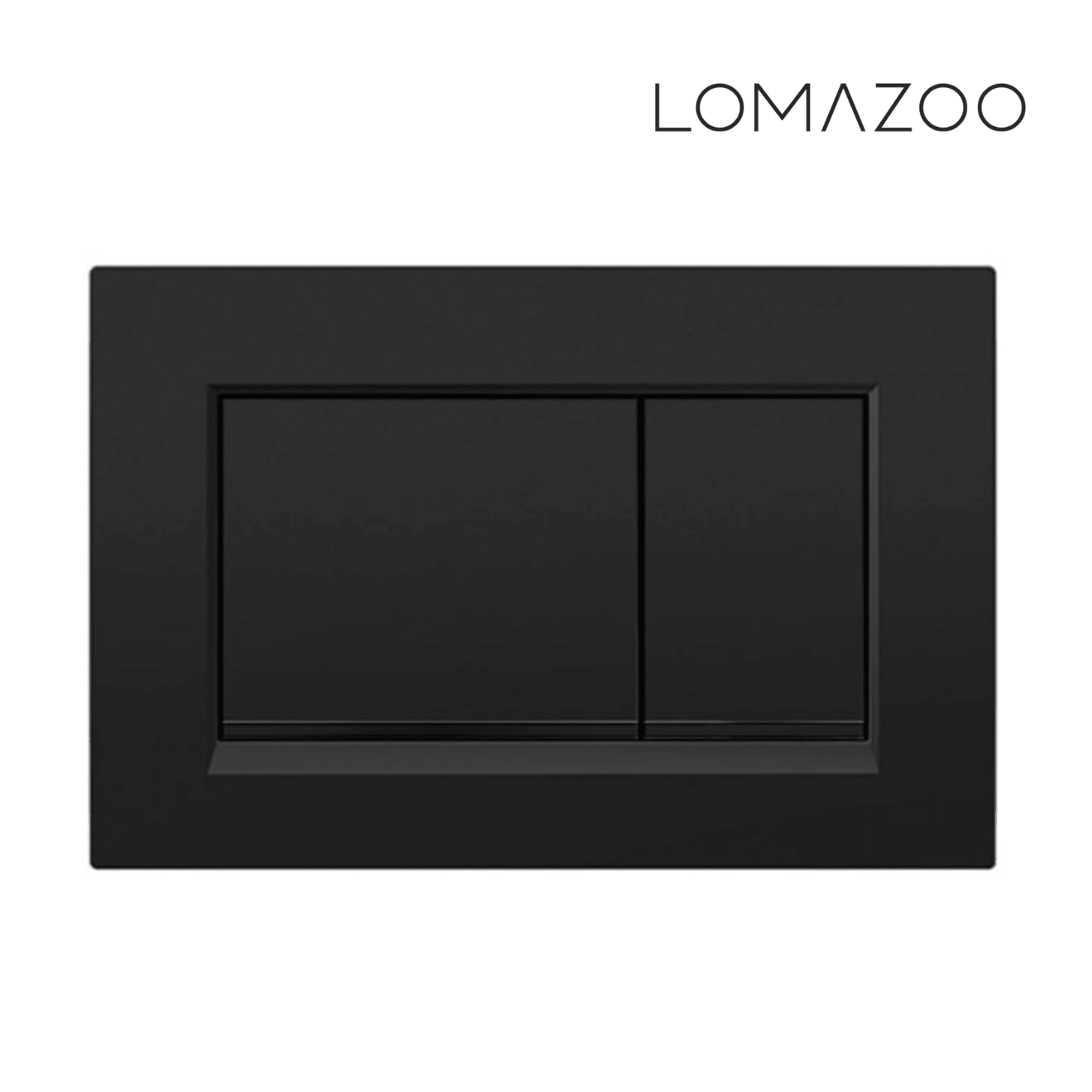 LOMAZOO Hangtoilet met Inbouwreservoir - Rond Wit - Drukplaat Vierkant Zwart - Linea - lomazoo.com