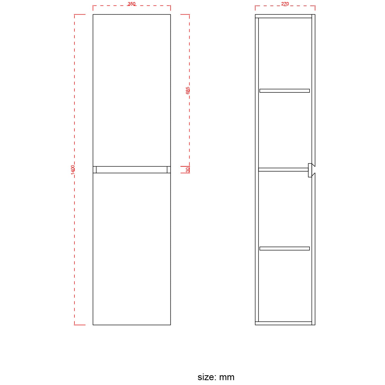 AZURO Licht Eiken - Wastafel Wit - Met Kolomkast - 60cm - lomazoo.com