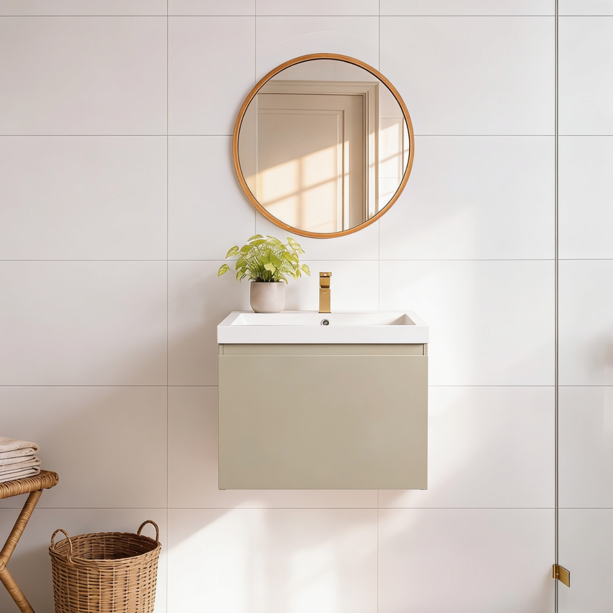 MODENA Greige - Lavabo bianco - 60cm