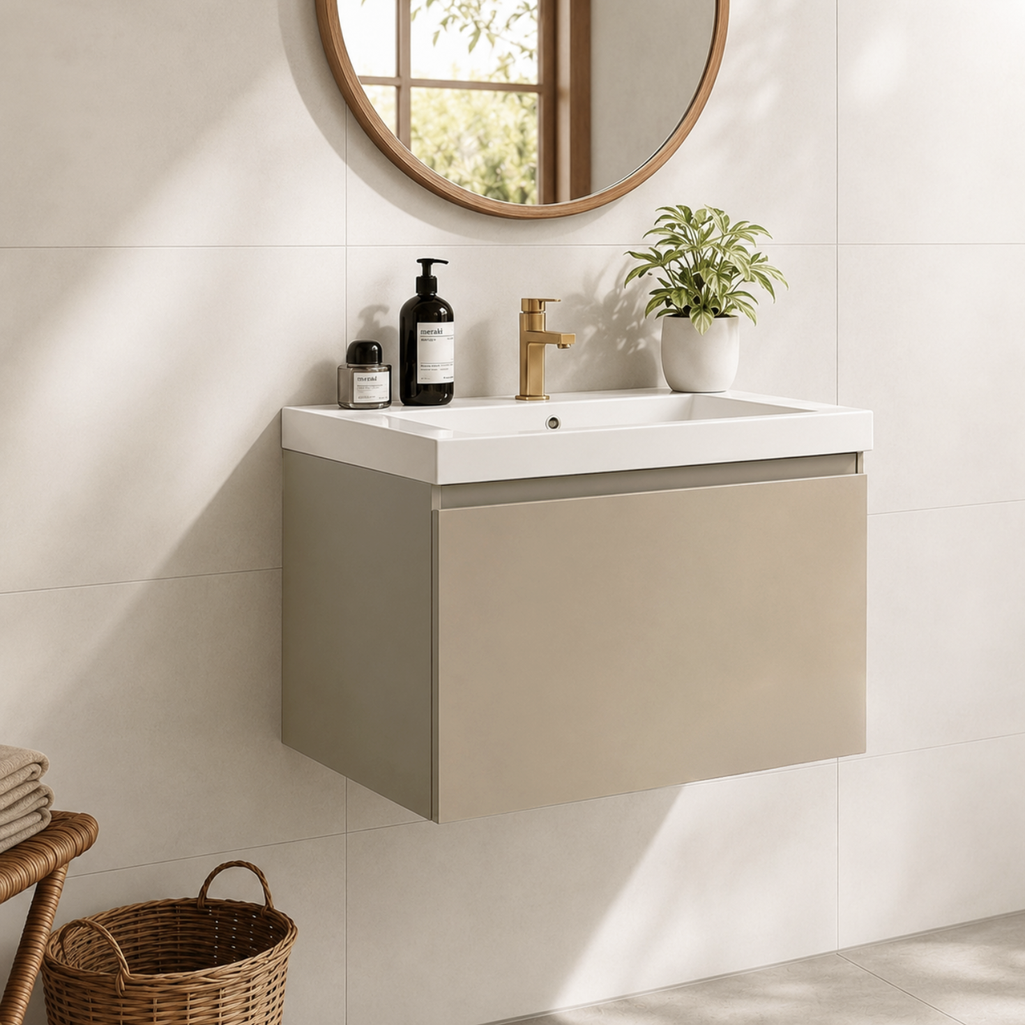 MODENA Greige - Lavabo bianco - 60cm