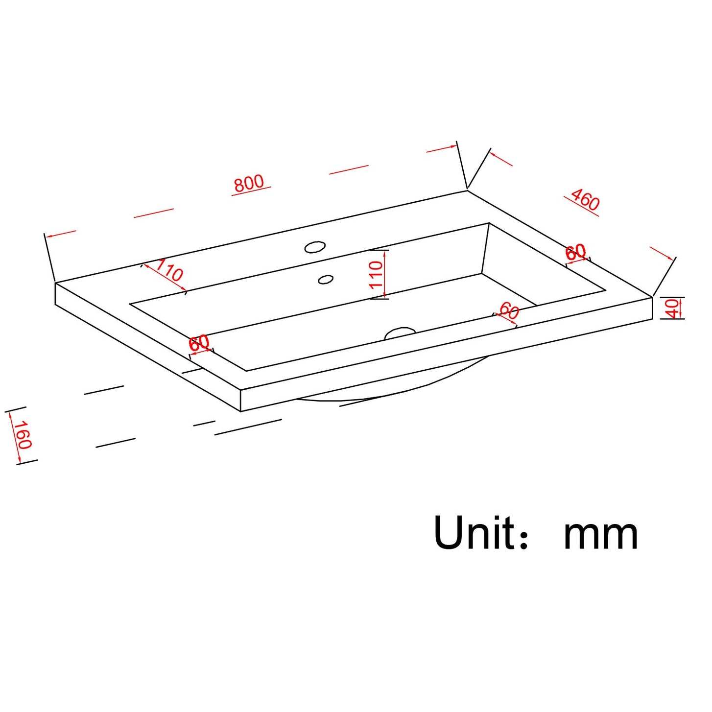 MODENA Greige - Wastafel Wit - 80cm - lomazoo.com