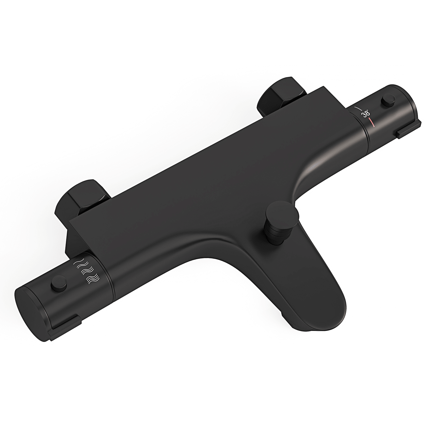 Thermostatische badkraan Mat Zwart - 15cm - lomazoo.com
